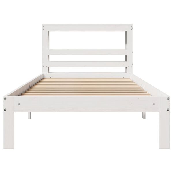 vidaXL Estrutura cama c/ cabeceira sem colch&atilde;o 90x190 cm branco