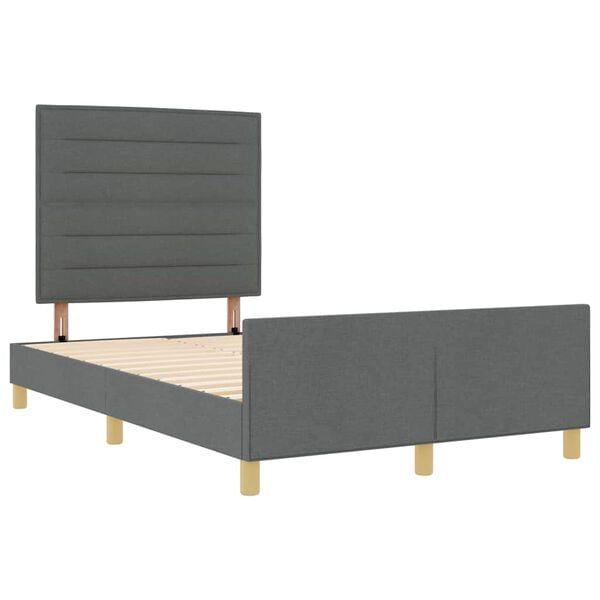 vidaXL Estrutura da Cama Cinzento escuro 140 x 190 cm tecido