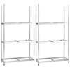 vidaXL Unidades 3 prateleiras p/ pneus 2pcs 110x40x200 cm a&ccedil;o prateado