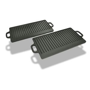 vidaXL Grelhador de ferro fundido revers&iacute;vel 38x23 cm, 2 pcs