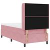 vidaXL Cama Box com colch&atilde;o com led Rosa 90 x 200 cm Veludo