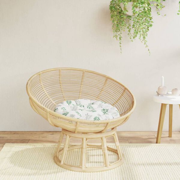 vidaXL Almofad&atilde;o redondo &Oslash; 60 x11 cm tecido oxford padr&atilde;o folhas