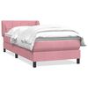 vidaXL Cama com molas/colch&atilde;o 100x220 cm veludo Rosa