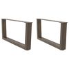 vidaXL P&eacute;s para mesa de centro em formato de V, 2 pe&ccedil;as, a&ccedil;o natural, 70x(30-31,3) cm, a&ccedil;o