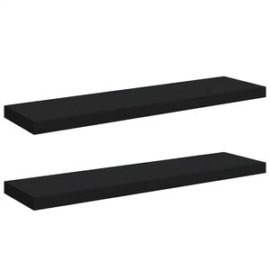 vidaXL Prateleiras parede suspensas 2 pcs 90x23,5x3,8cm MDF preto