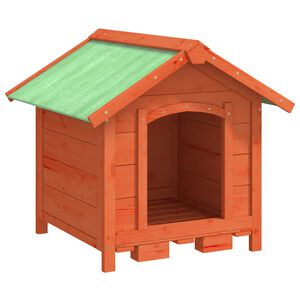 vidaXL Casota para c&atilde;es 65x65x61,5 cm pinho maci&ccedil;o castanho