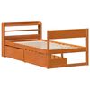 vidaXL Cama sem colch&atilde;o 75x190 cm madeira de pinho maci&ccedil;a castanho-mel
