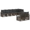 vidaXL Conjunto de Sof&aacute; de Jardim 8 pcs Cinzento vime PE