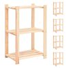 vidaXL 5 unidades arruma&ccedil;&atilde;o 3 prateleiras 60x38x90cm pinho 150 kg