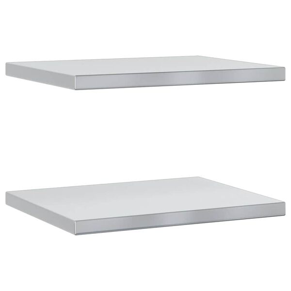 vidaXL Prateleiras de parede 2 pcs 50x40x3 cm a&ccedil;o inoxid&aacute;vel prateado