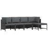 vidaXL 4 pcs conjunto lounge de jardim c/ almofad&otilde;es vime PE cinzento