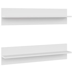 vidaXL Estantes de parede 2 pcs 80x11,5x18 cm contraplacado branco