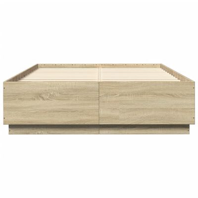 vidaXL Estrutura de cama 150x200 cm derivados madeira carvalho sonoma