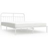 vidaXL Estrutura de cama com cabeceira 160x200 cm metal branco