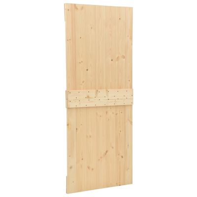 vidaXL Porta de correr com ferragens 100x210 cm madeira de pinho maciça