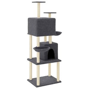 vidaXL &Aacute;rvore p/ gatos c/ postes arranhadores sisal 180cm cinza-escuro