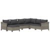 vidaXL 7 pcs conjunto lounge de jardim c/ almofad&otilde;es vime PE cinzento