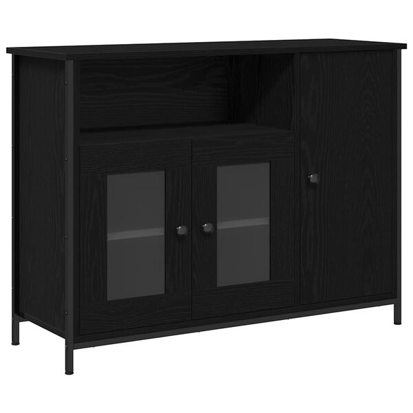 vidaXL Buffet Carvalho Preto 100 x 35 x 75 cm