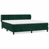 vidaXL Cama com molas/colch&atilde;o 180x200 cm veludo verde-escuro