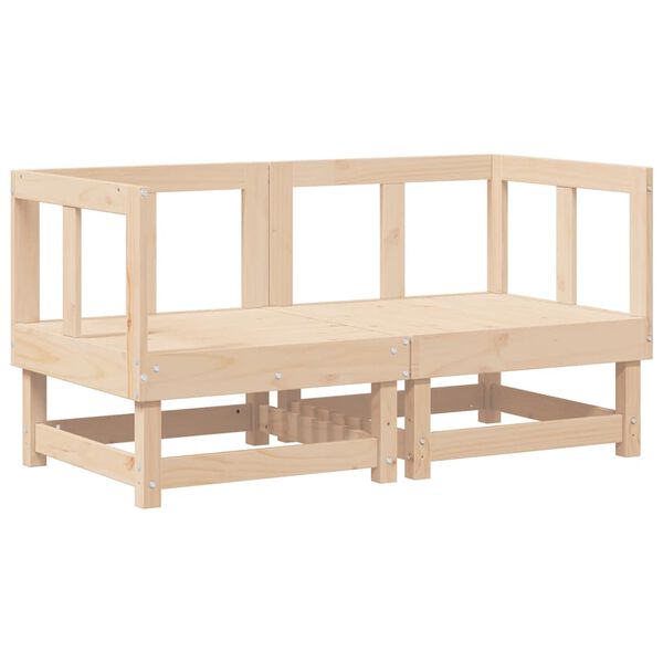 vidaXL Sofás de canto com almofadões 2 pcs madeira de pinho maciça
