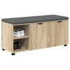 vidaXL Banco de Hall com almofada Carvalho Sonoma 100 x 38 x 46 cm