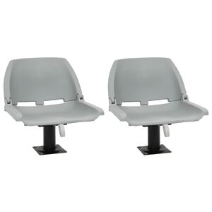 vidaXL 4 pcs conj. assento barco dobr&aacute;vel s/ almofada 48x51x41cm cinza