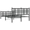 vidaXL Estrutura de cama com cabeceira e p&eacute;s 140x190 cm metal preto