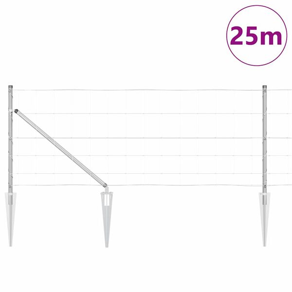 vidaXL Poste de Cerca Galvanizado 25 x 0,8 m A&ccedil;o