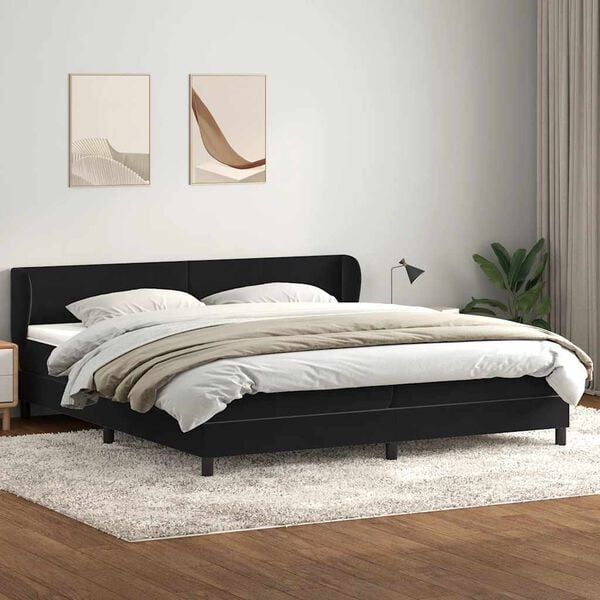 vidaXL Cama com molas colch&otilde;es 200x210 cm veludo preto