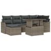 vidaXL Conjunto de Sof&aacute; de Jardim 7 unid. Cinzeto Rattan Sint&eacute;tico