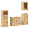 vidaXL 4 pcs conj. de m&oacute;veis p/ casa de banho Corona pinho maci&ccedil;o