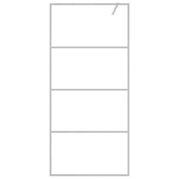 vidaXL Divis&oacute;ria de chuveiro prateado 90x195 cm vidro ESG transparente
