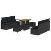 vidaXL Conjunto de Sof&aacute; de Jardim 9 unid. Preto vime PE