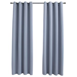 vidaXL Cortinas blackout c/ argolas em metal 2 pcs 140x225 cm cinzento