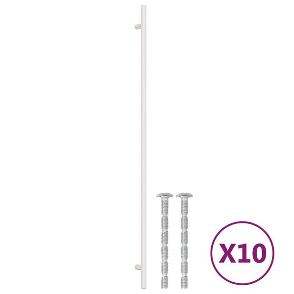 vidaXL Puxadores para m&oacute;veis 10 pcs 480 mm a&ccedil;o inoxid&aacute;vel prateado