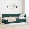 vidaXL Estrutura de Cama de Canto Verde Escuro 80 cm x 200 cm Veludo