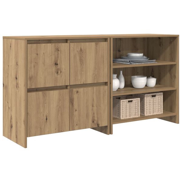 vidaXL Buffet 2 pcs Carvalho Artesanal 70 x 41 x 75 cm