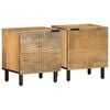 vidaXL Mesas de cabeceira 2 pcs castanho madeira mangueira maci&ccedil;a