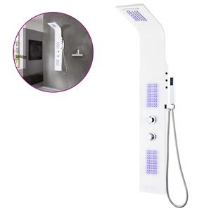 vidaXL Coluna de duche em alum&iacute;nio 20x44x130 cm branco