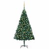 vidaXL &Aacute;rvore Natal artificial pr&eacute;-iluminada c/ bolas 210 cm PVC verde