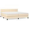 vidaXL Cama com molas/colch&atilde;o 200x200 cm tecido cor creme
