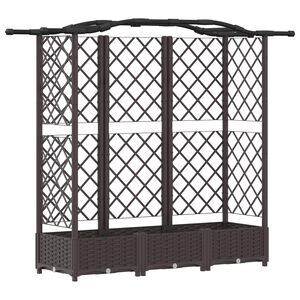 vidaXL Cama Elevada com Treli&ccedil;a e Telhado Castanho 163 x 40 x 126 cm