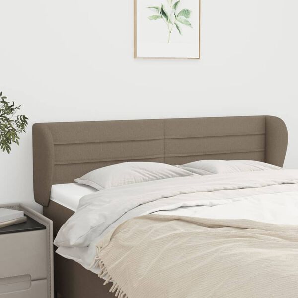 vidaXL Cabeceira cama abas tecido 147x23x78/88 cm cinzento-acastanhado