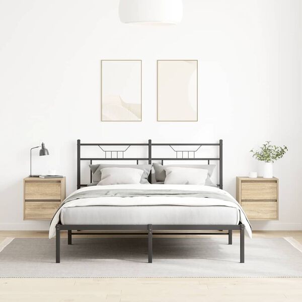 vidaXL Mesas de cabeceira de parede 2 pcs 38x34x40 cm carvalho sonoma