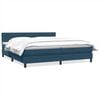 vidaXL Cama com molas/colch&atilde;o 180x220 cm veludo azul-escuro
