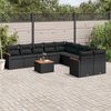 vidaXL 11 pcs conjunto sof&aacute;s de jardim c/ almofad&otilde;es vime PE preto