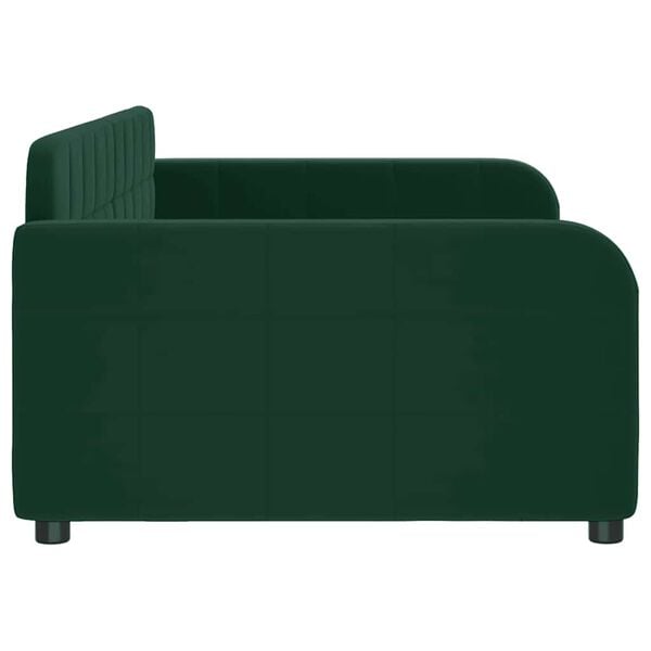 vidaXL Sof&aacute;-cama 100x200 cm veludo verde-escuro