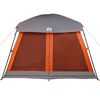 vidaXL Tenda familiar estilo cabana 6 pessoas imperm. cinza/laranja