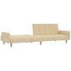 vidaXL Sof&aacute;-cama de 2 lugares com apoio de p&eacute;s tecido cor creme