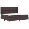 vidaXL Cama Box com colch&atilde;o Castanho escuro 200 x 200 cm tecido